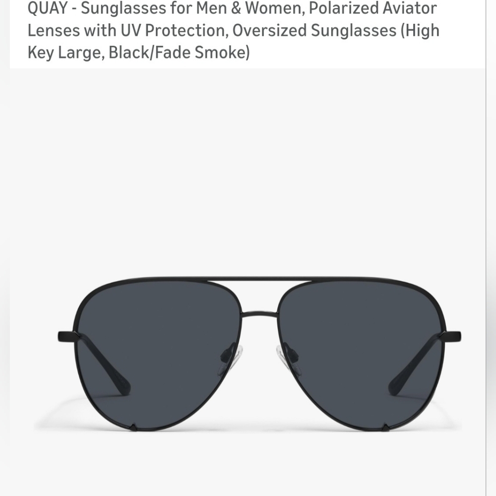 Quay Australia Black Aviator Sunglasses